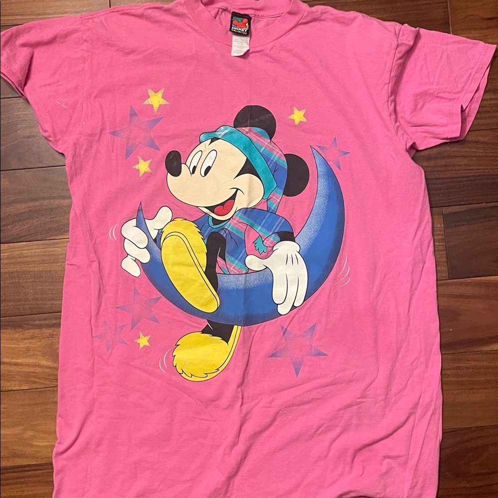 Pink Mickey Mouse Graphic T-Shirt